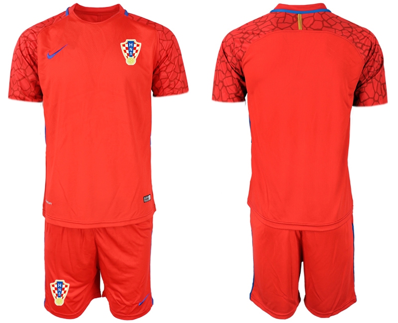Cheap Men 2021 European Cup Croatia red goalkeeper Soccer Jerseys1